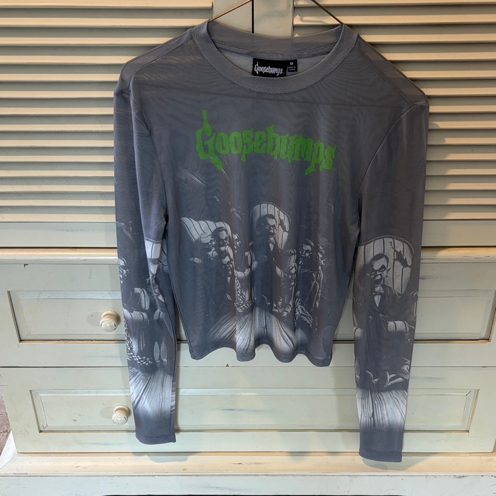 Goosebumps Mesh Gray Long Sleeve Shirt